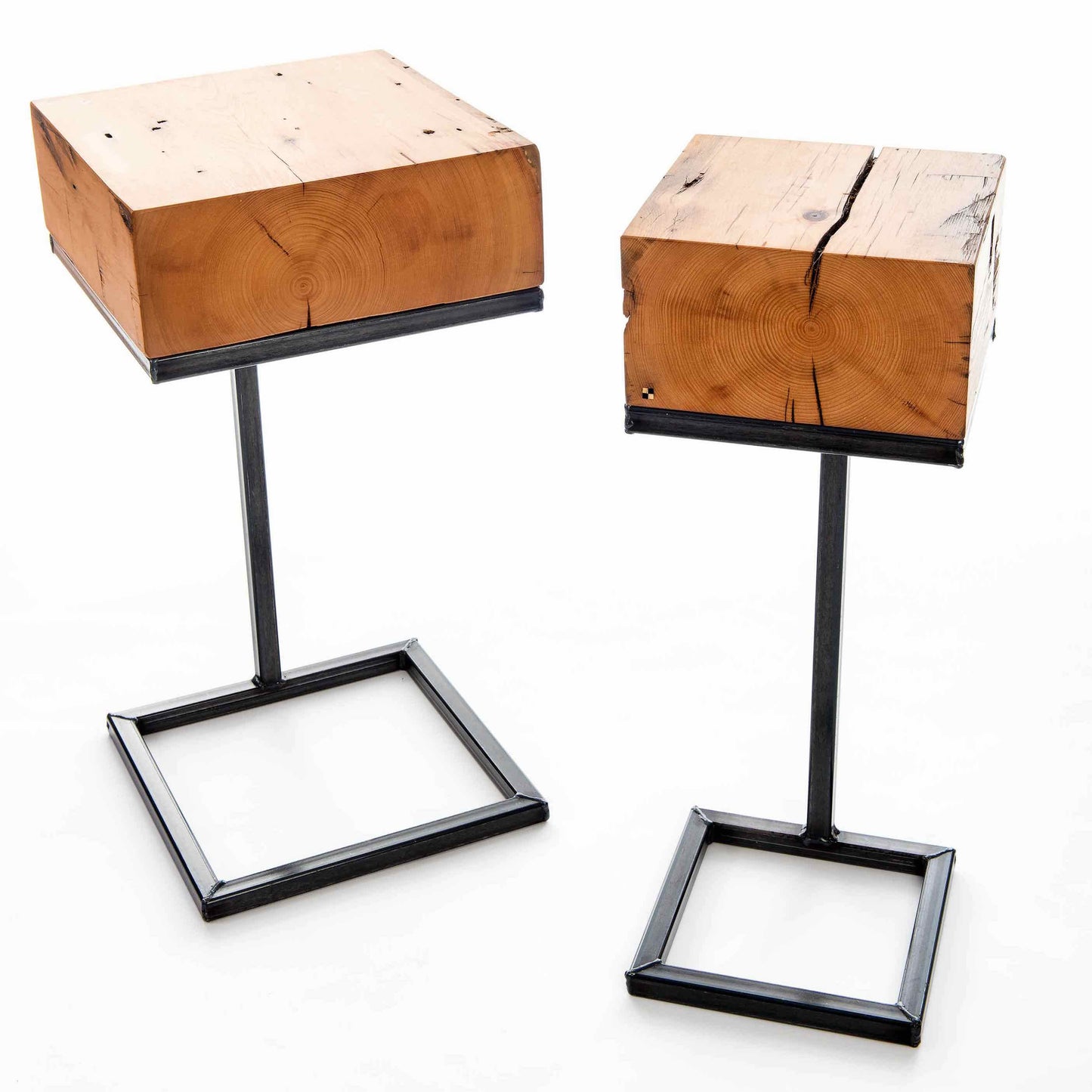 Wood & Steel End Table