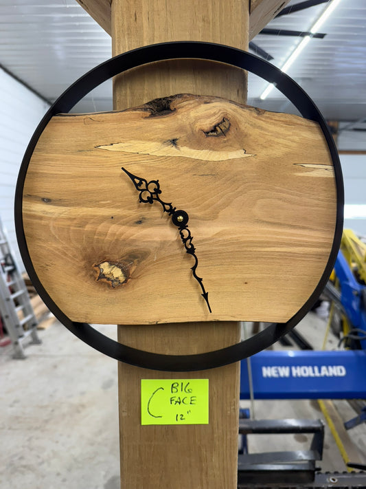 12" spalted beech clock C big face