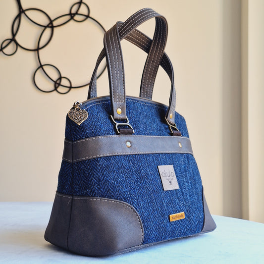 Harris Tweed Blue Handmade Bag