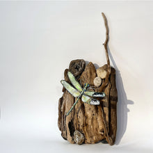 Load image into Gallery viewer, Dragonfly Bird Sculpture - Dragonfly with Chickadee
