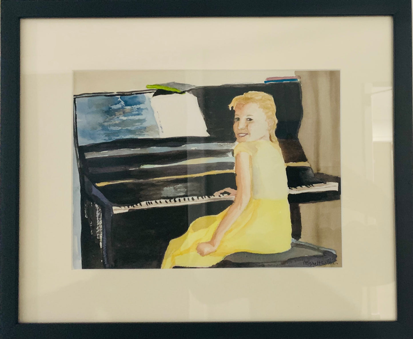 At the Piano - Artist Mara Smelters Weier